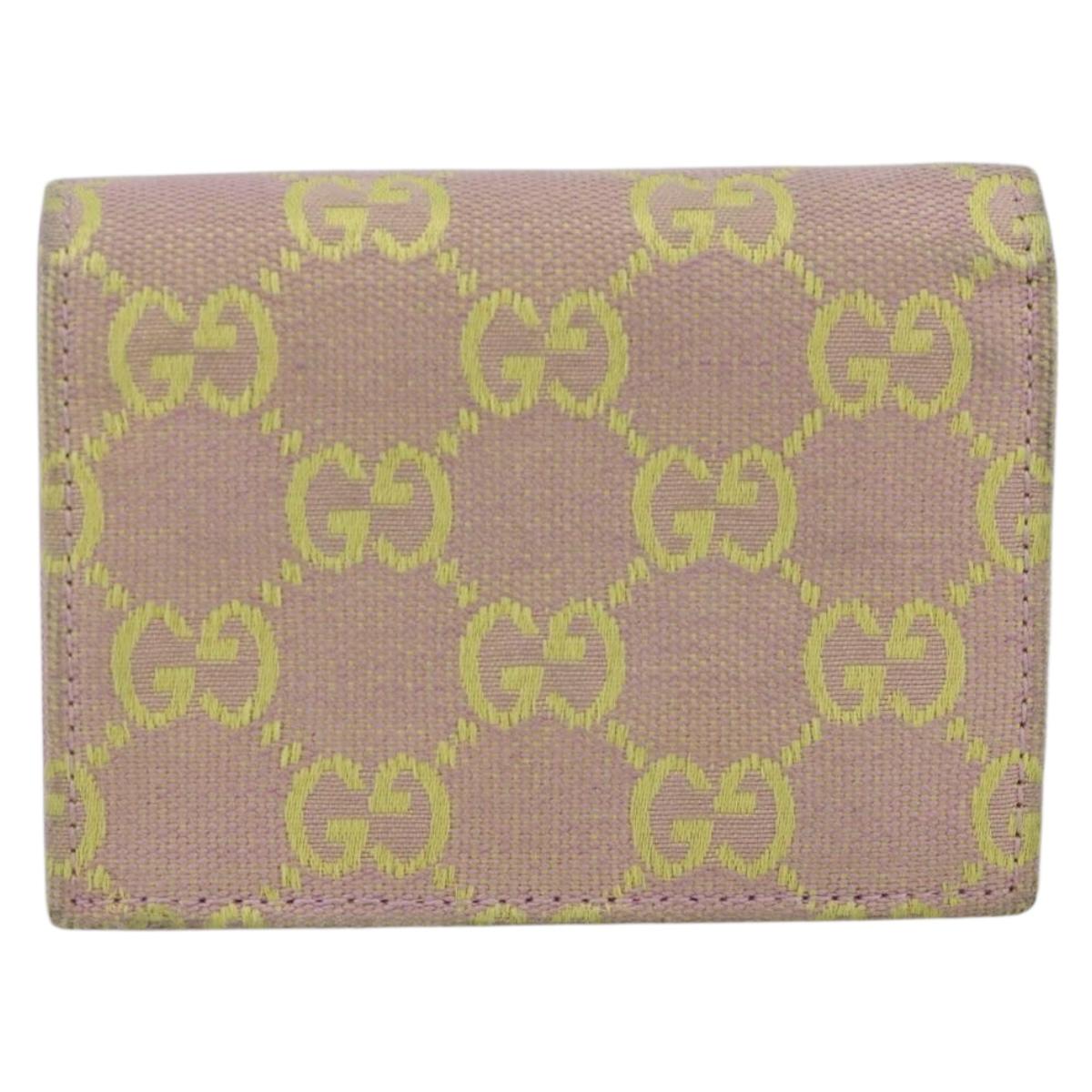 GUCCI GG Canvas Compact Wallet Purple 783118 Auth BSZ689A
