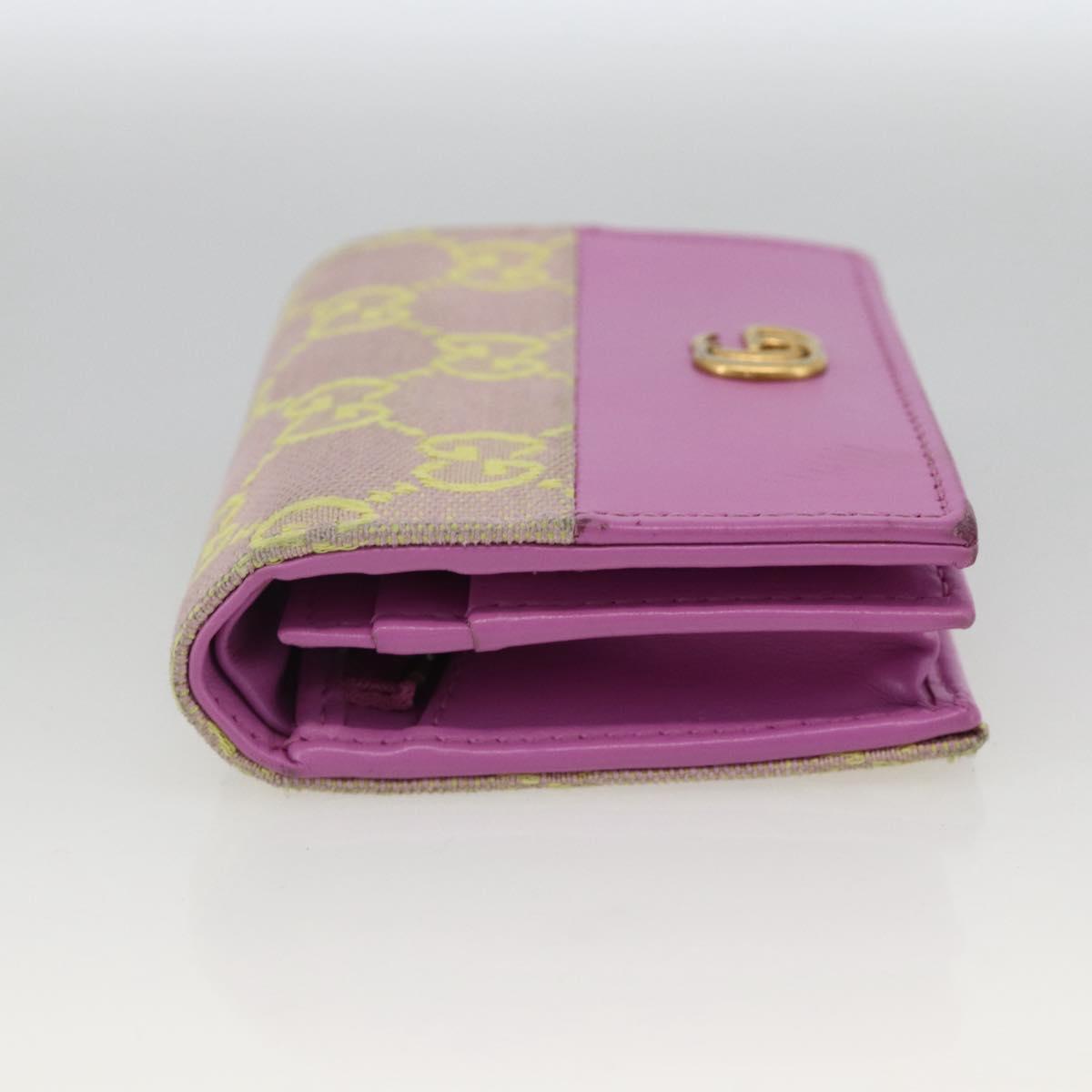 GUCCI GG Canvas Compact Wallet Purple 783118 Auth BSZ689A