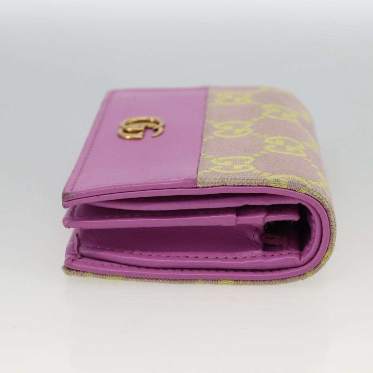 GUCCI GG Canvas Compact Wallet Purple 783118 Auth BSZ689A