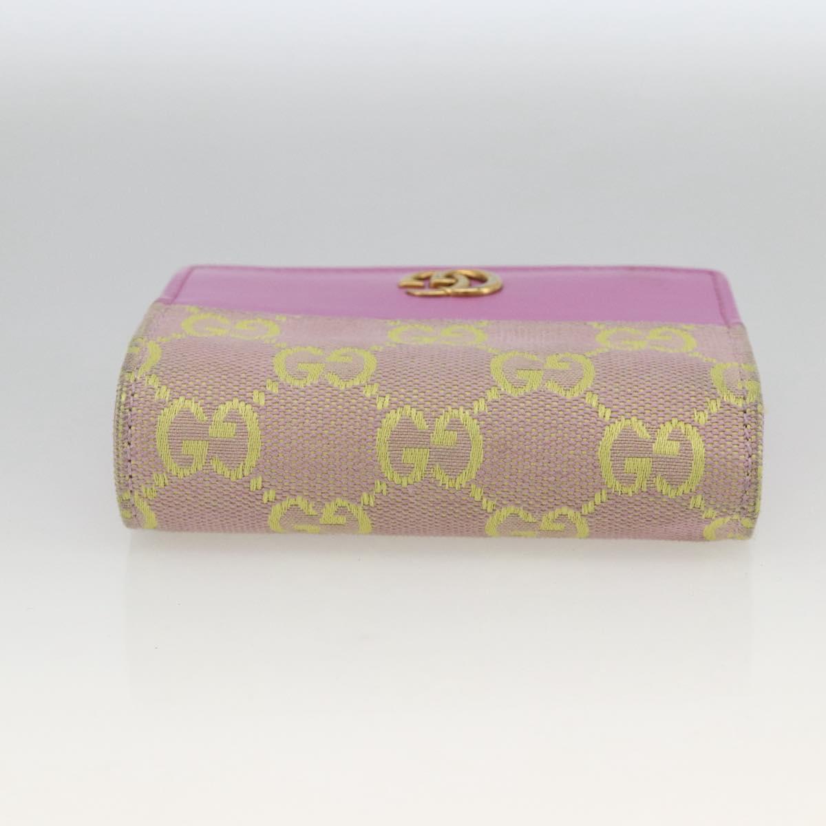 GUCCI GG Canvas Compact Wallet Purple 783118 Auth BSZ689A