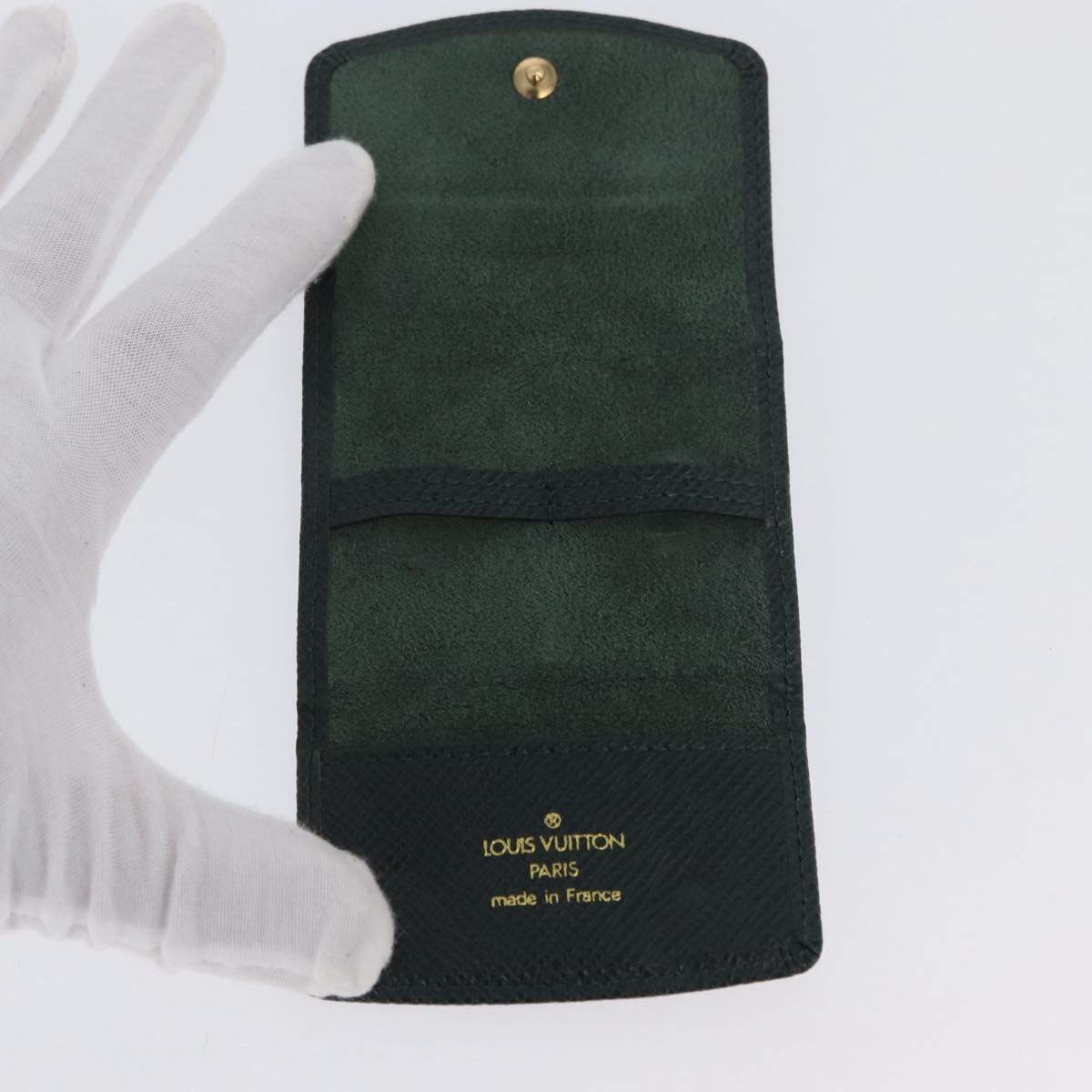 LOUIS VUITTON Taiga Buton De Manchette Cuffs Epicea M30974 LV Auth BSZ696