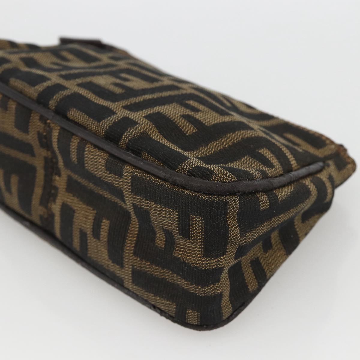 FENDI Zucca Canvas Wallet 2 Set Black Brown Auth BSZ697