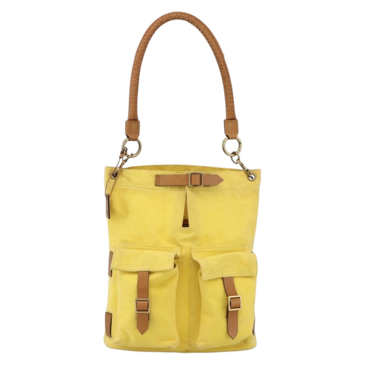 GUCCI Shoulder Bag Canvas Outlet Yellow Gold 110232 Auth LNZ114
