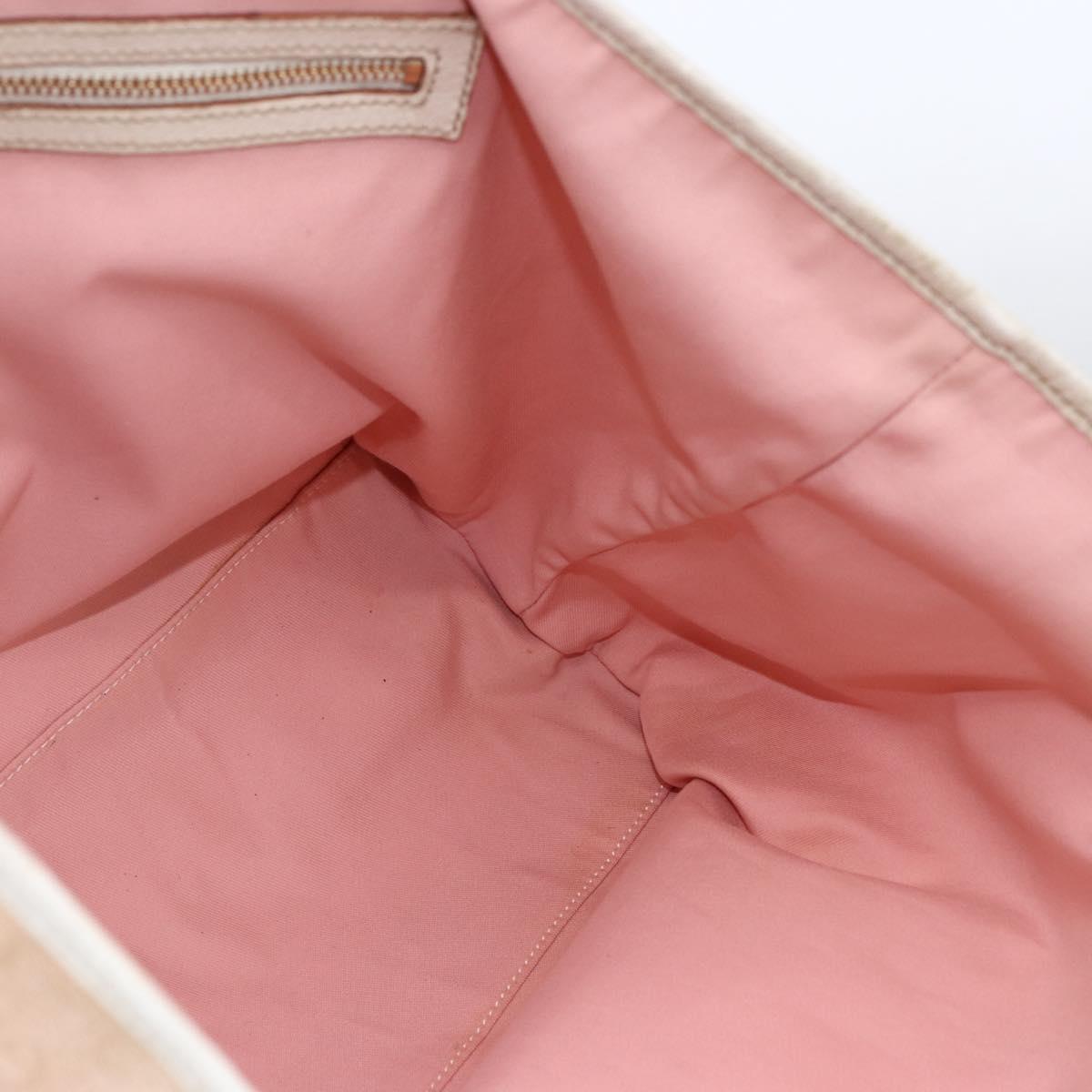 GUCCI GG Canvas Sherry Line Tote Bag Beige Gold pink 139260 Auth LNZ121