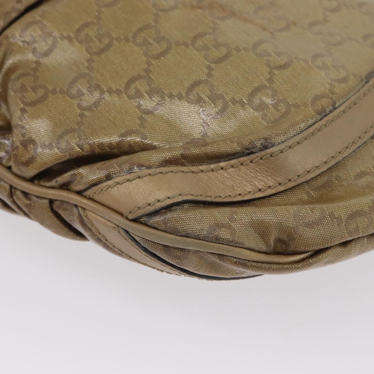 GUCCI GG Crystal Shoulder Bag Beige Gold 203257 Auth LNZ124
