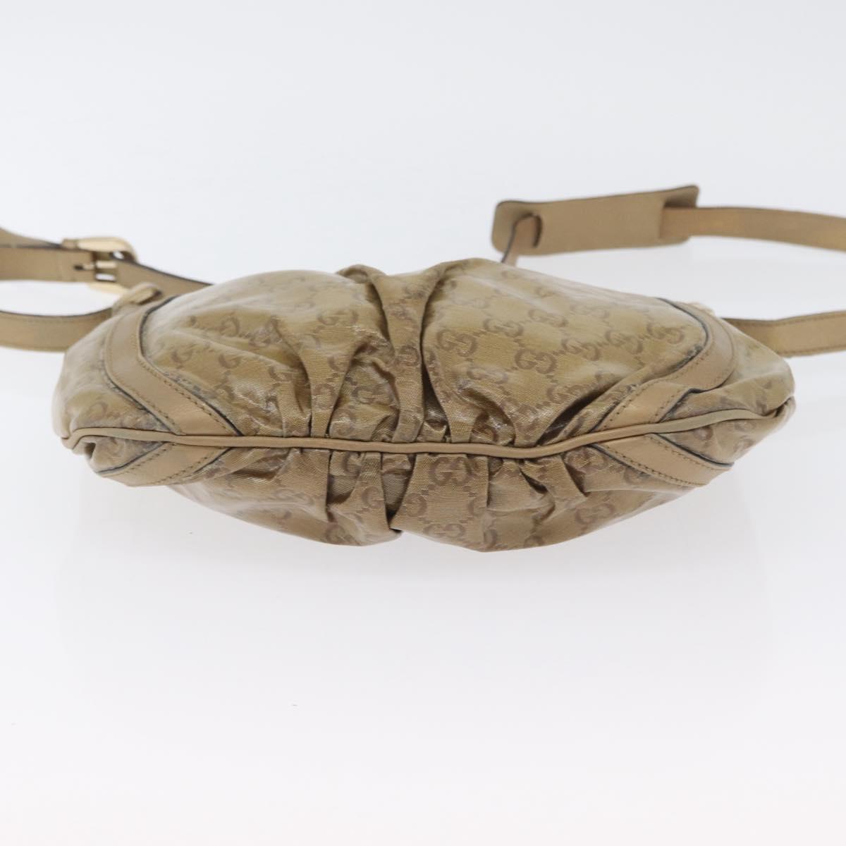 GUCCI GG Crystal Shoulder Bag Beige Gold 203257 Auth LNZ124