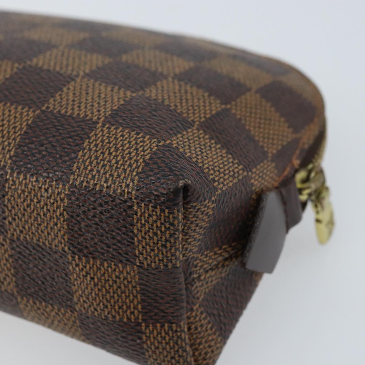 LOUIS VUITTON Damier Ebene Pochette Cosmetic PM Pouch N47516 LV Auth LNZ126