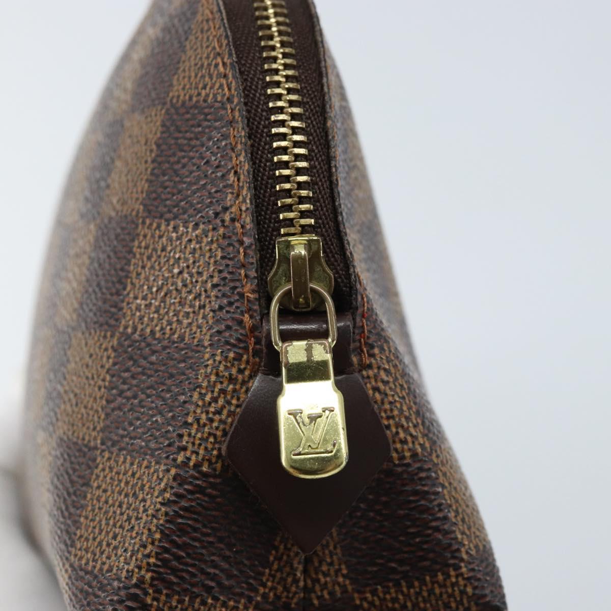 LOUIS VUITTON Damier Ebene Pochette Cosmetic PM Pouch N47516 LV Auth LNZ126
