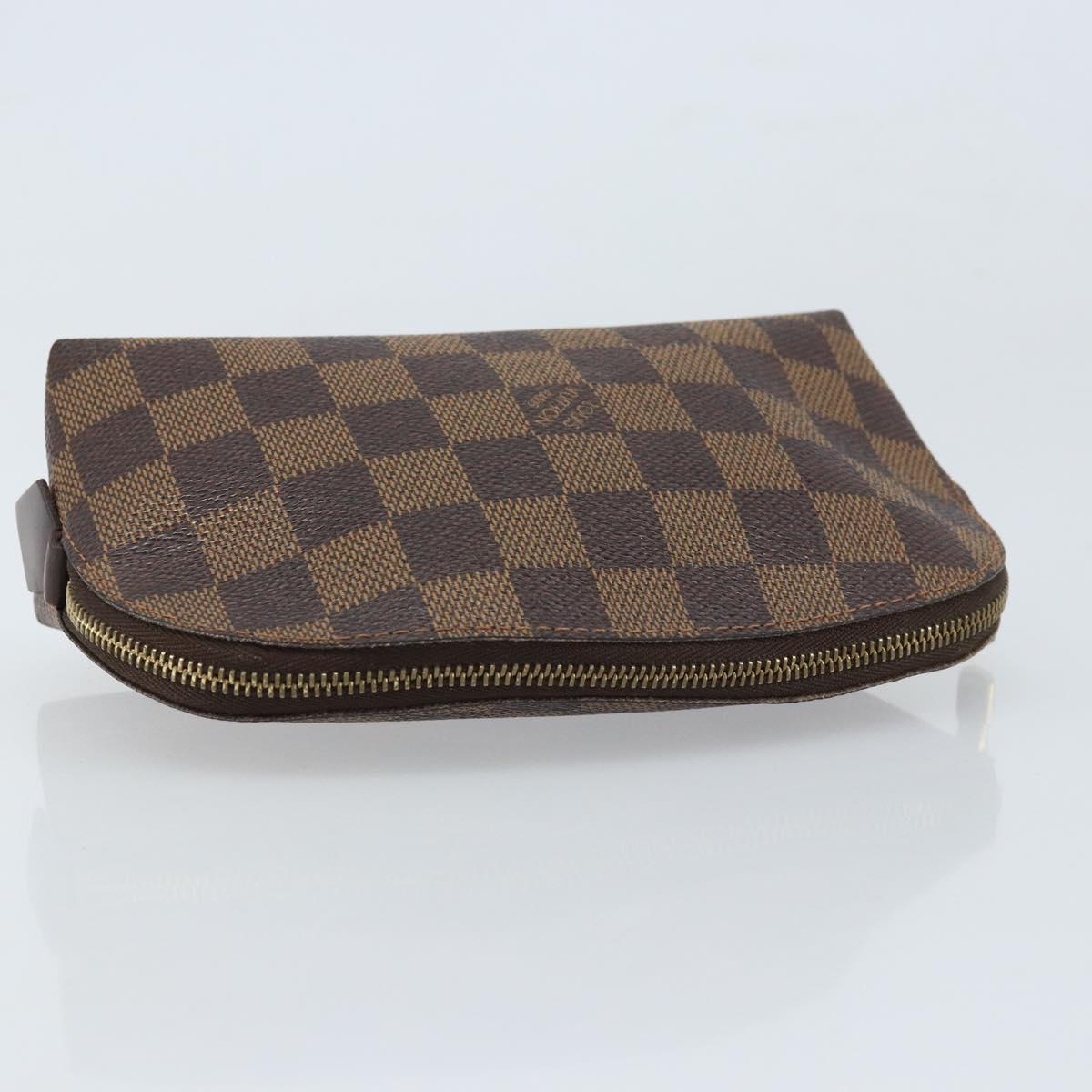 LOUIS VUITTON Damier Ebene Pochette Cosmetic PM Pouch N47516 LV Auth LNZ126