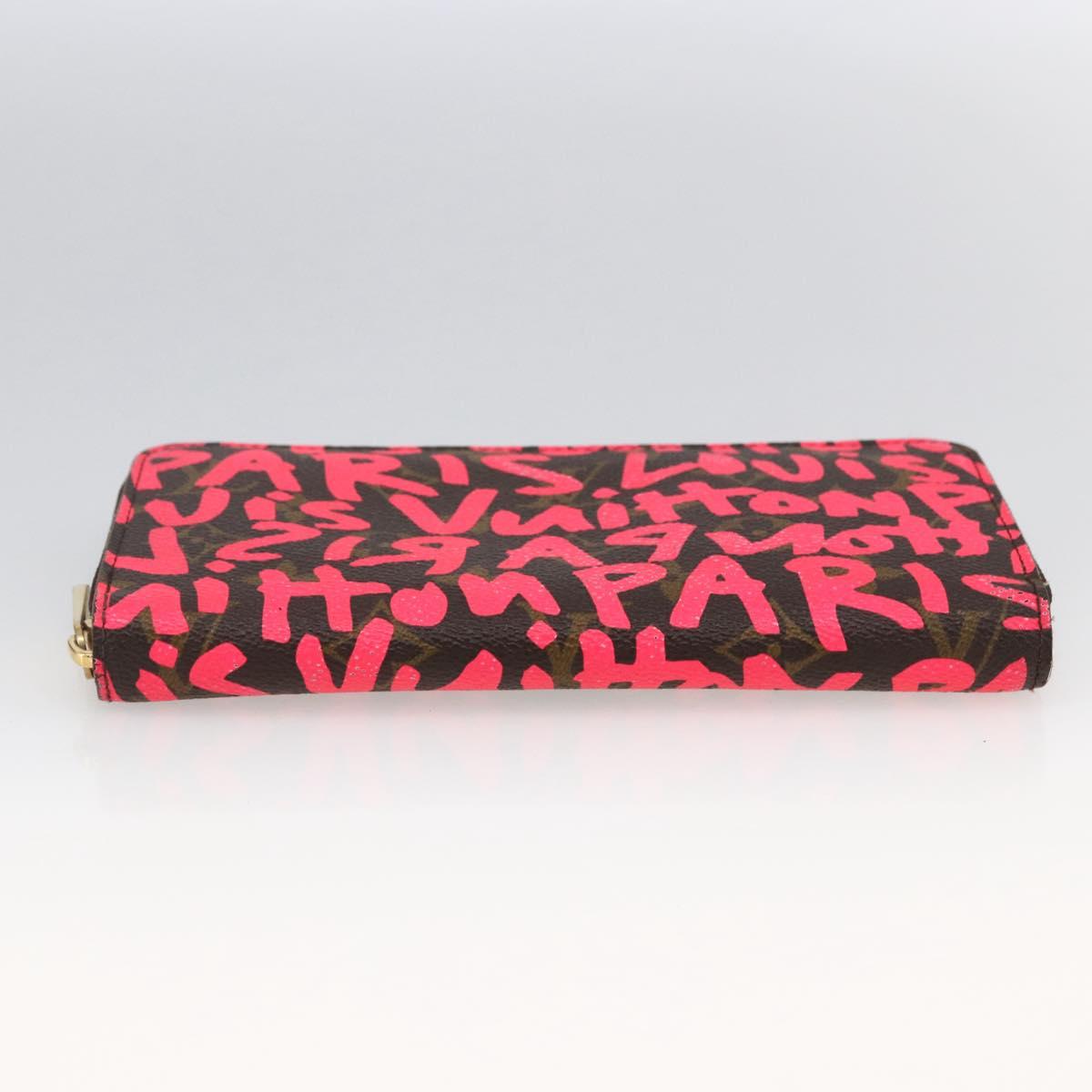 LOUIS VUITTON Monogram Graffiti Zippy Wallet Wallet Pink M93710 Auth LNZ129V