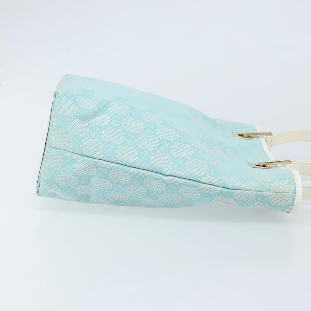 GUCCI GG Canvas Tote Bag Gold Light Blue 002 1099 Auth LNZ138A