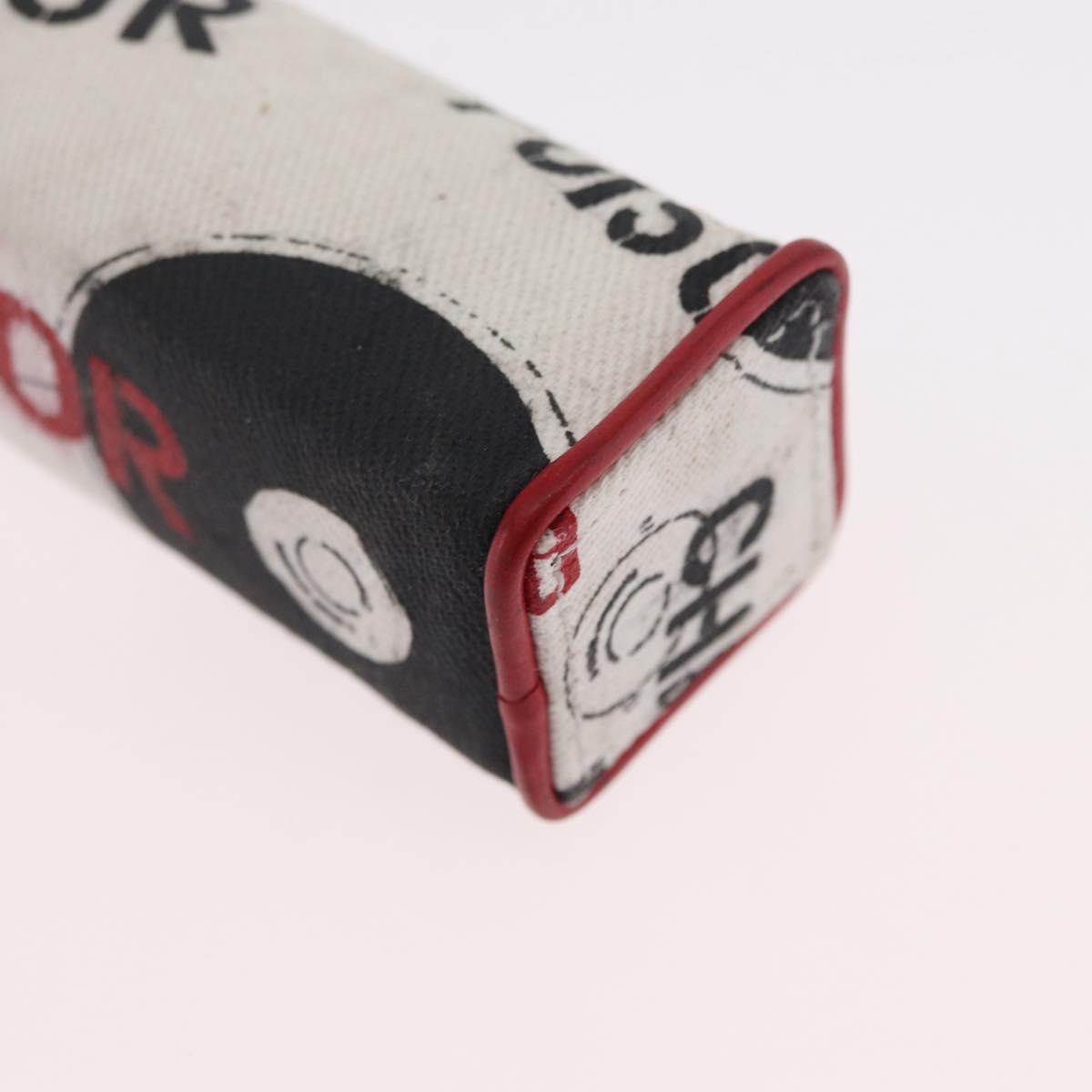Christian Dior Hardcore Neck Pouch Canvas White Silver Auth LNZ139V