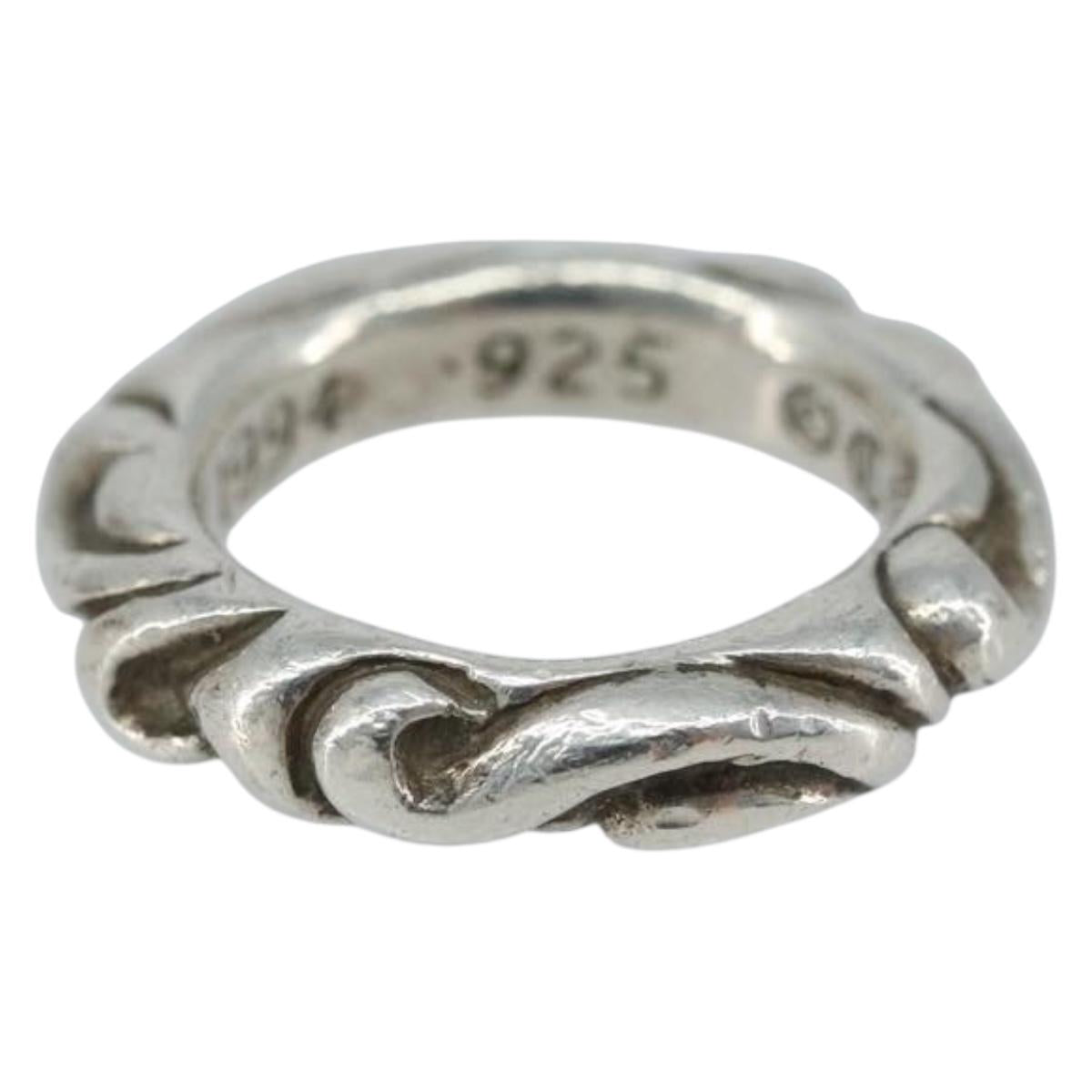 Chrome Hearts Scroll Band Ring Ag925 Silver Auth LNZ147SM