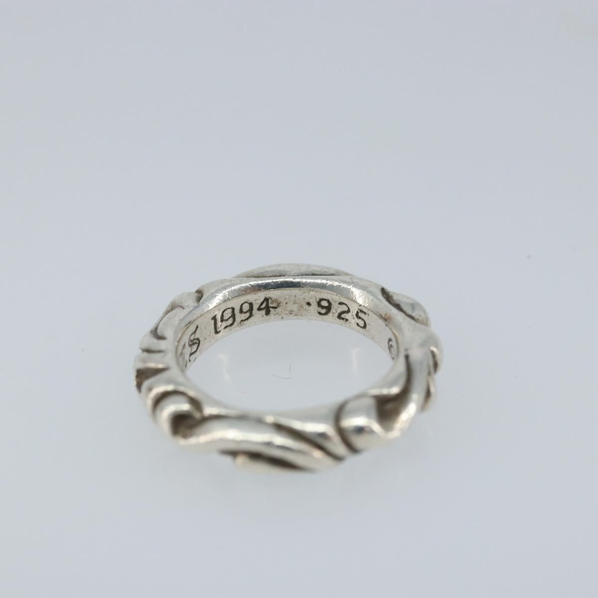 Chrome Hearts Scroll Band Ring Ag925 Silver Auth LNZ147SM
