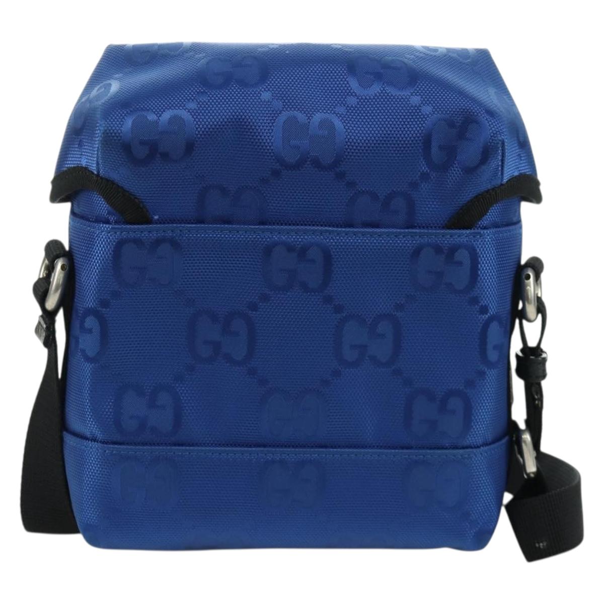 GUCCI GG Canvas Shoulder Bag Blue 643858 Auth LNZ169M