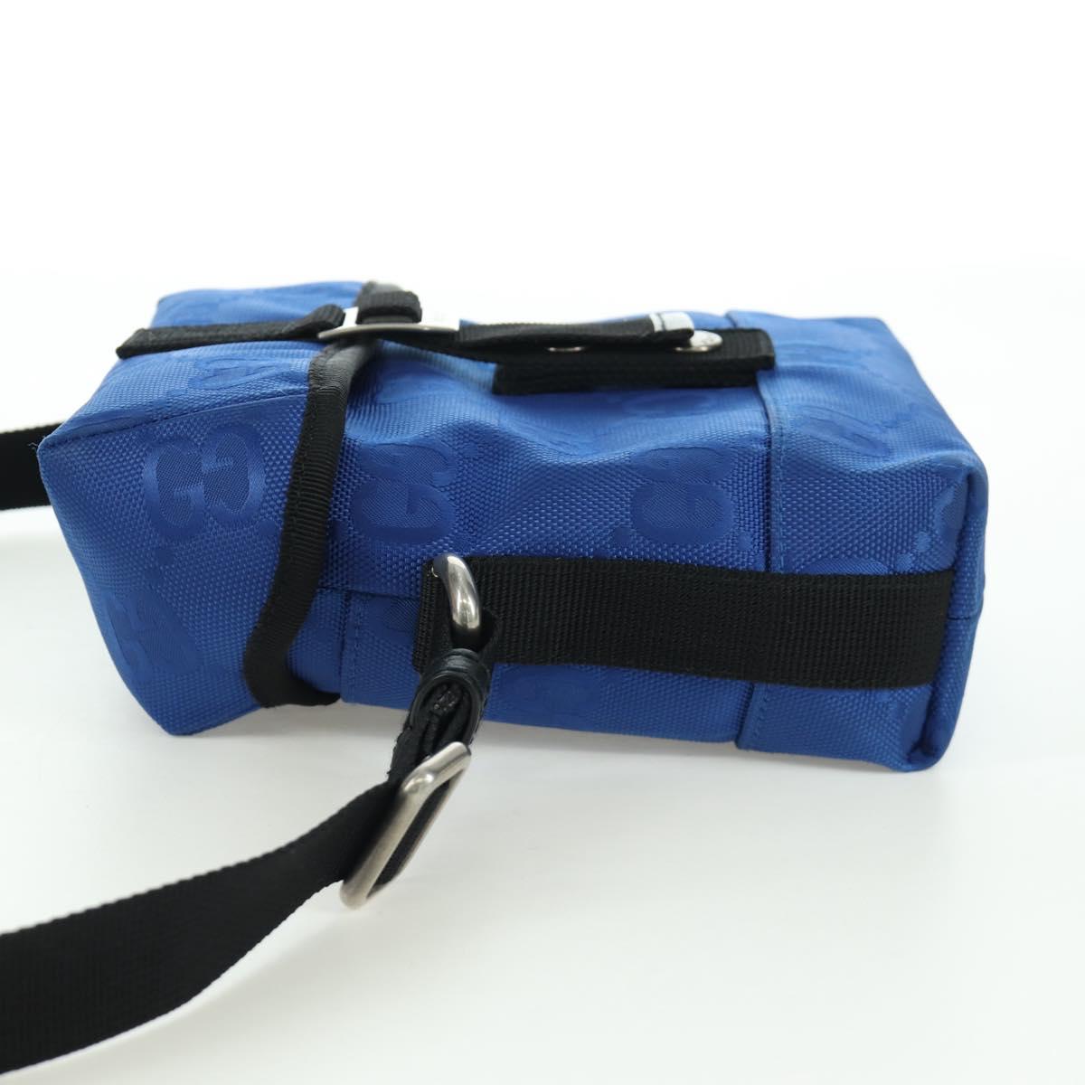GUCCI GG Canvas Shoulder Bag Blue 643858 Auth LNZ169M