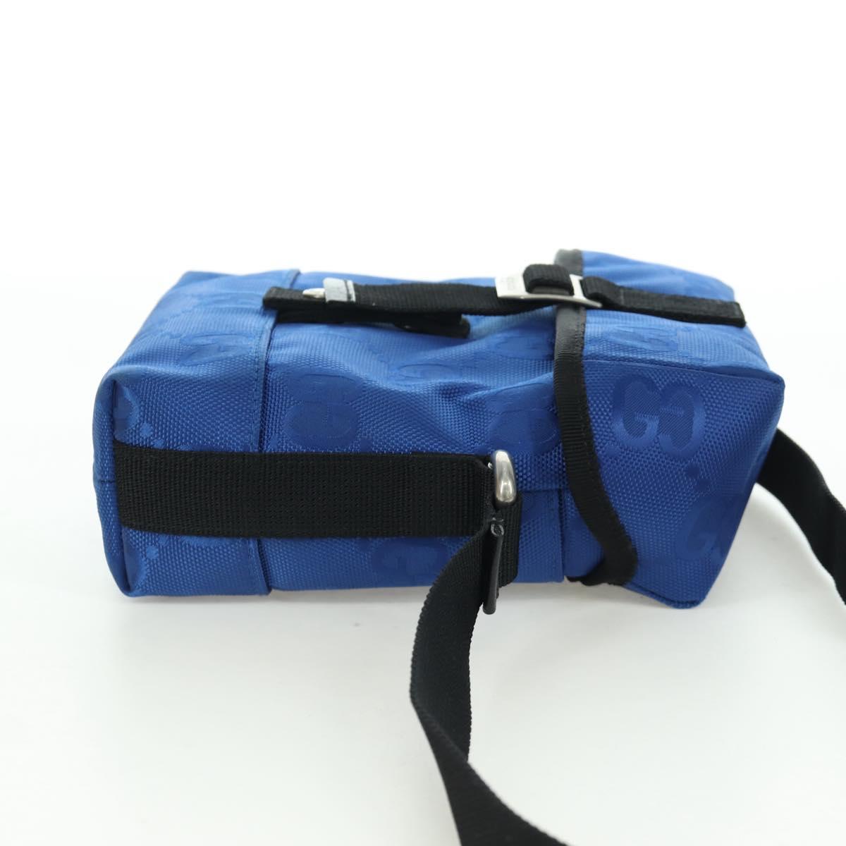 GUCCI GG Canvas Shoulder Bag Blue 643858 Auth LNZ169M