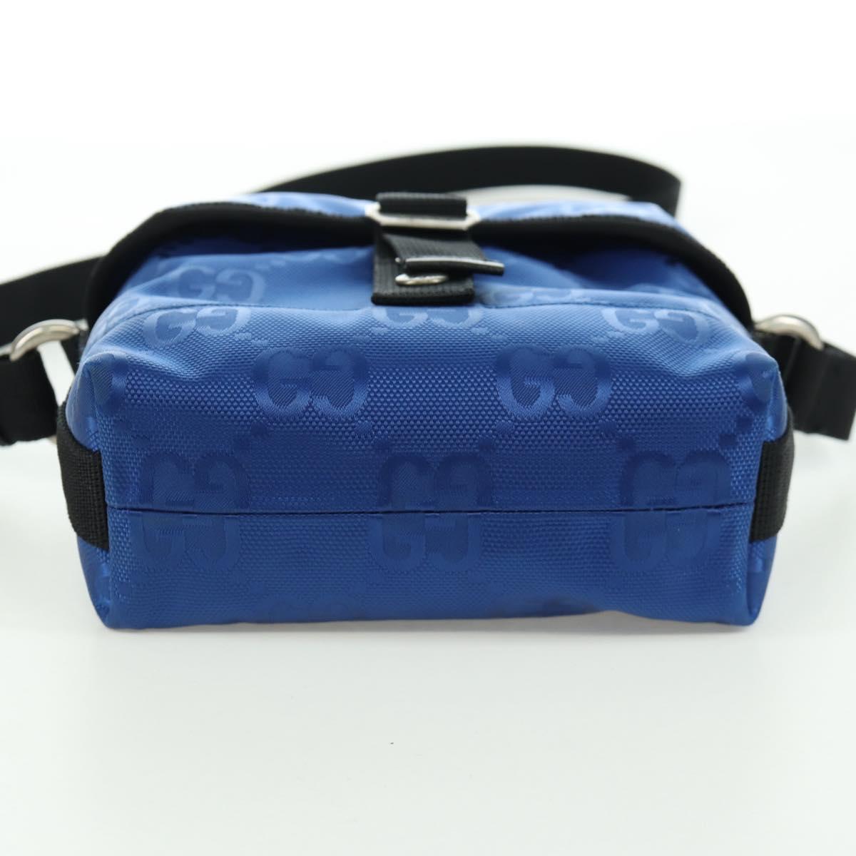 GUCCI GG Canvas Shoulder Bag Blue 643858 Auth LNZ169M