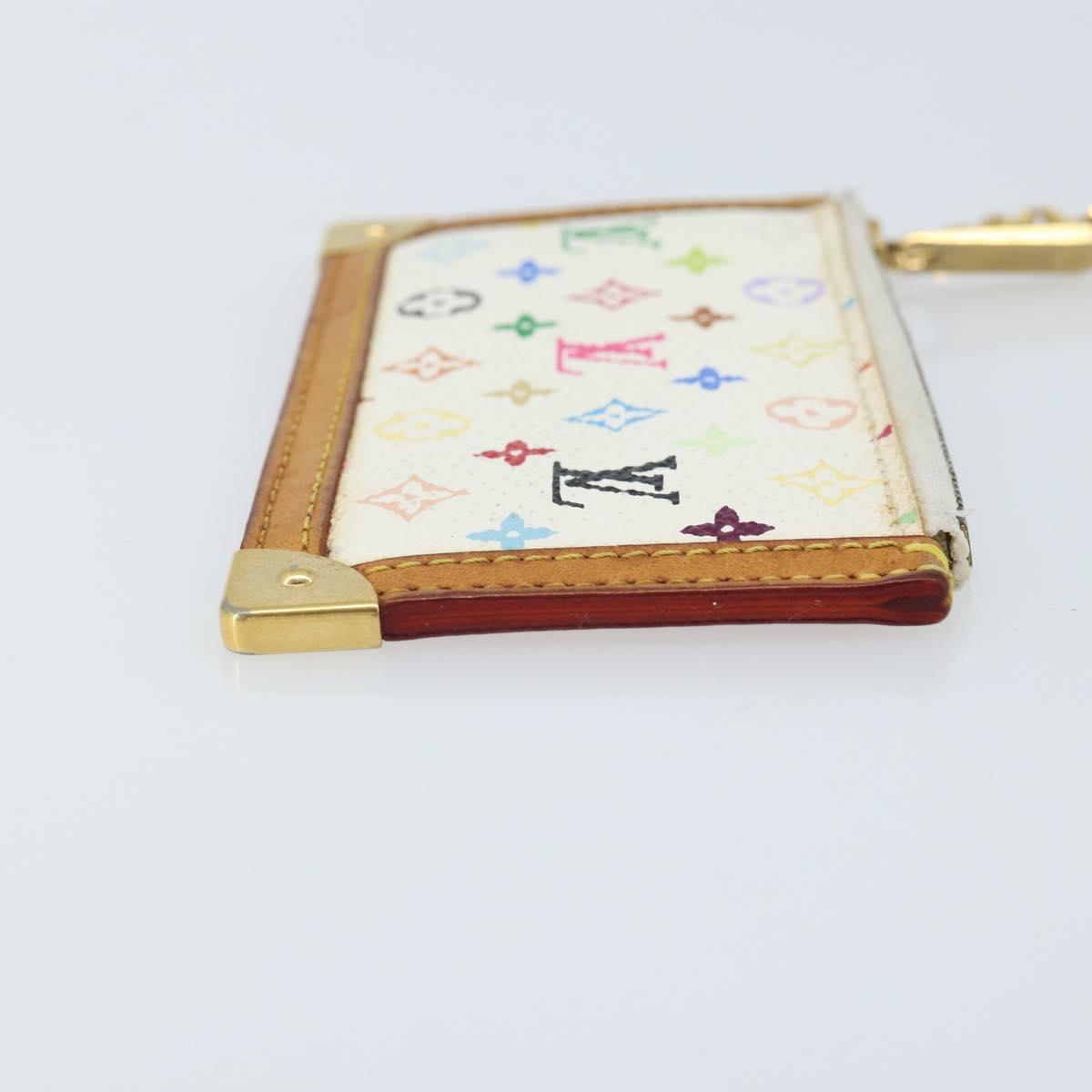 LOUIS VUITTON Monogram Multicolor Pochette Cles Purse White M92655 Auth LNZ175