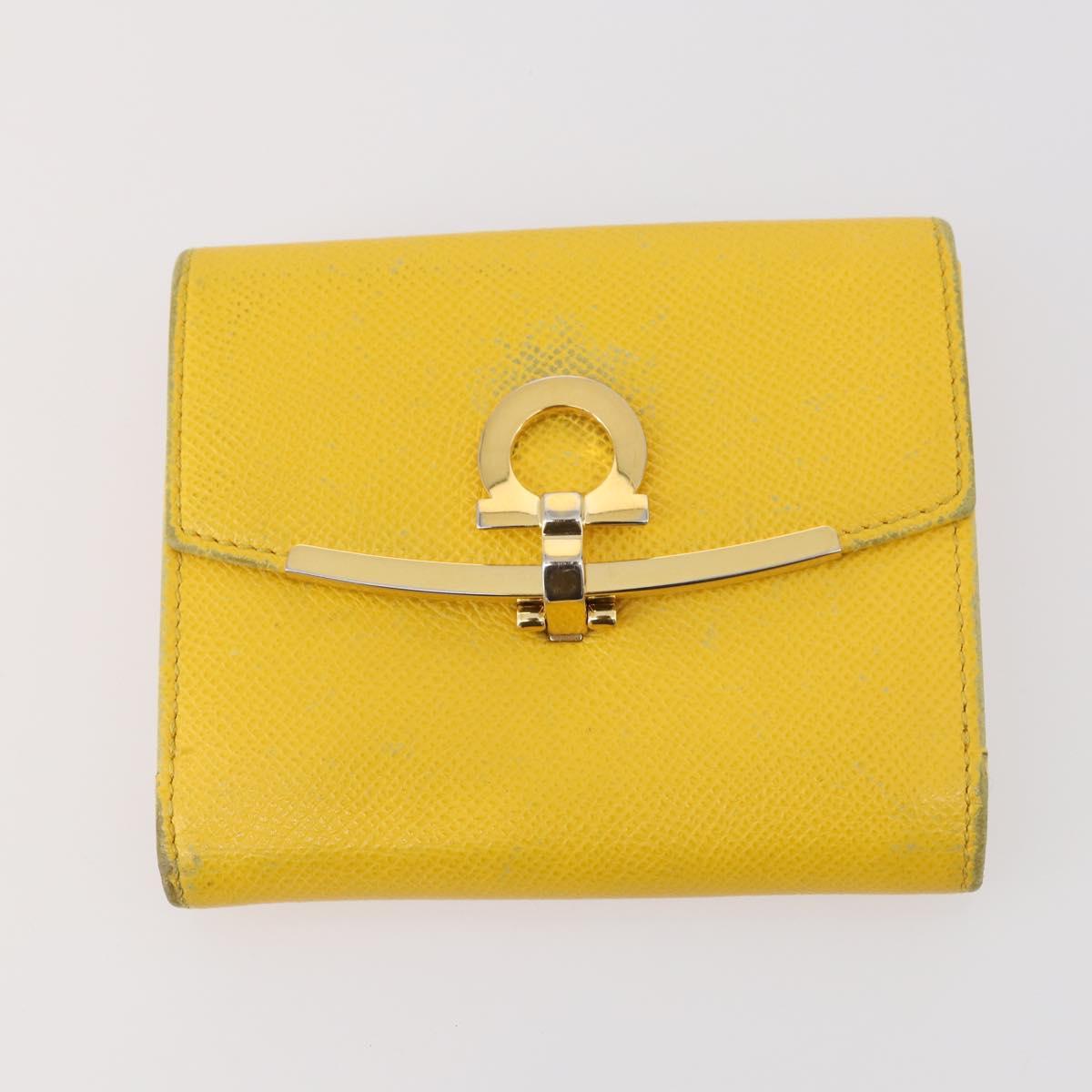 Salvatore Ferragamo Valla Gancini Leather 5 Set Pink Brown yellow Auth LNZ180