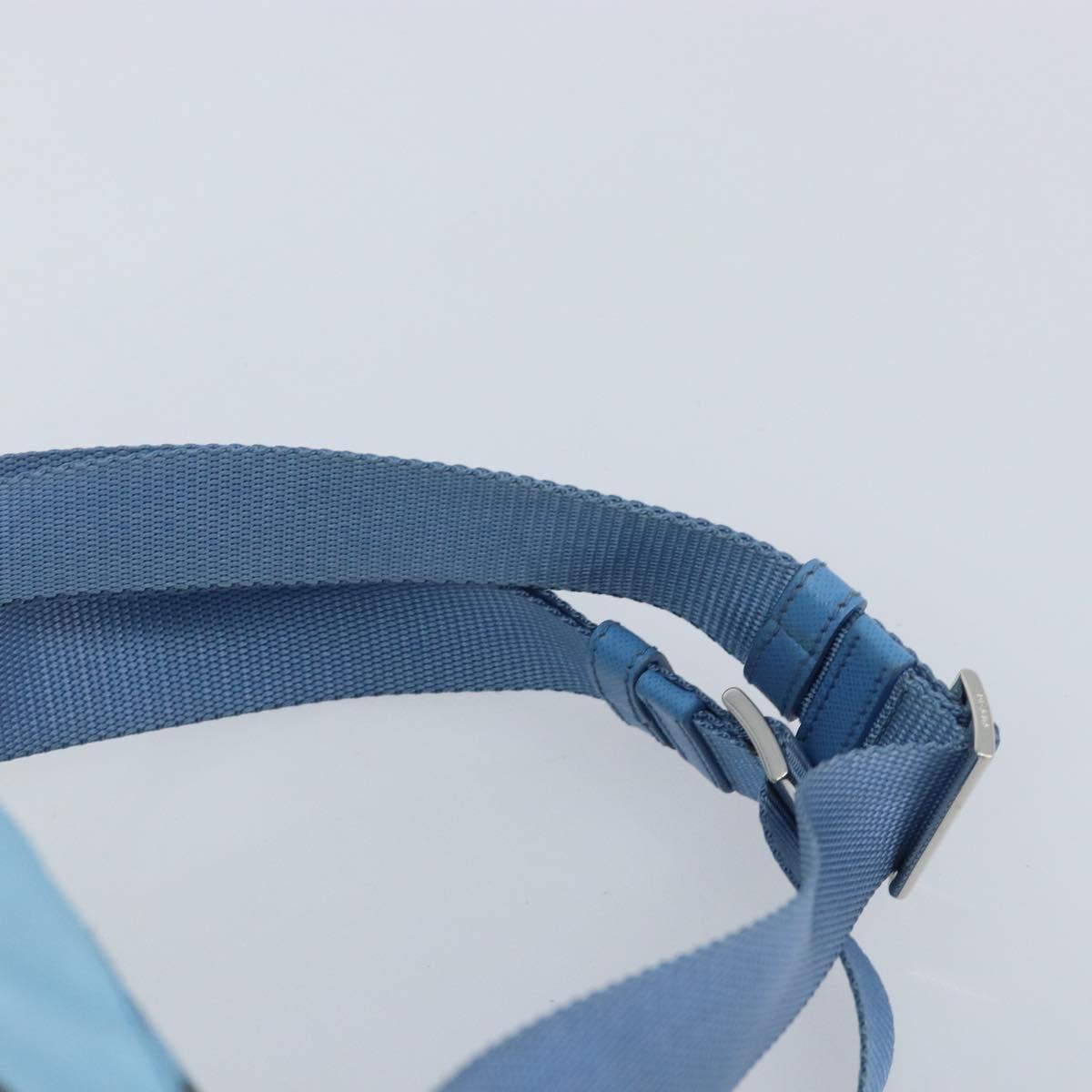 PRADA Backpack Nylon Light Blue Silver Auth LNZ196A