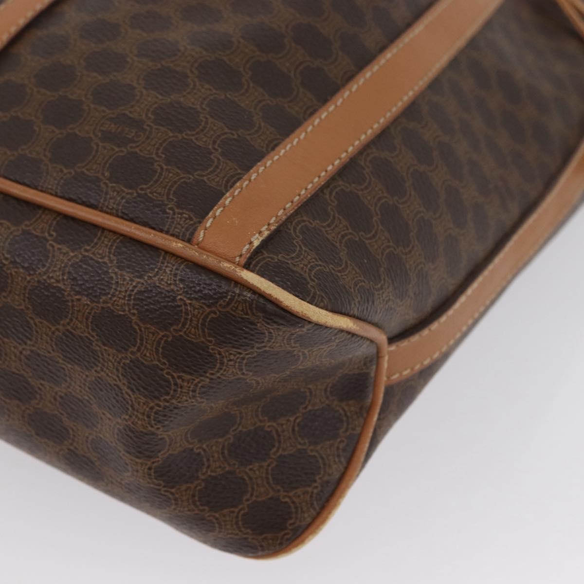 CELINE Macadam Canvas Shoulder Bag PVC Leather Brown Gold Auth LNZ210