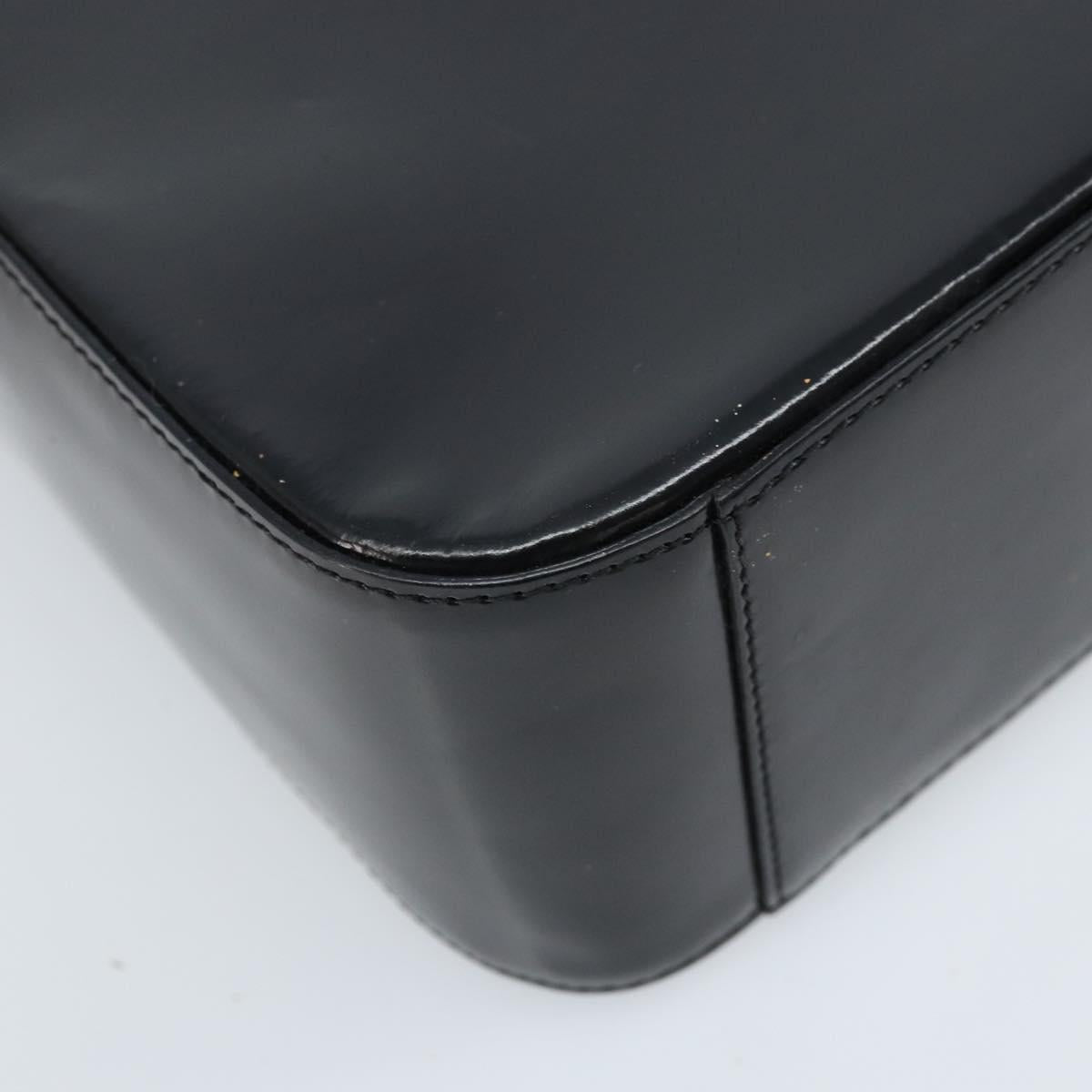 CELINE Shoulder Bag Leather Black Gold Auth LNZ211