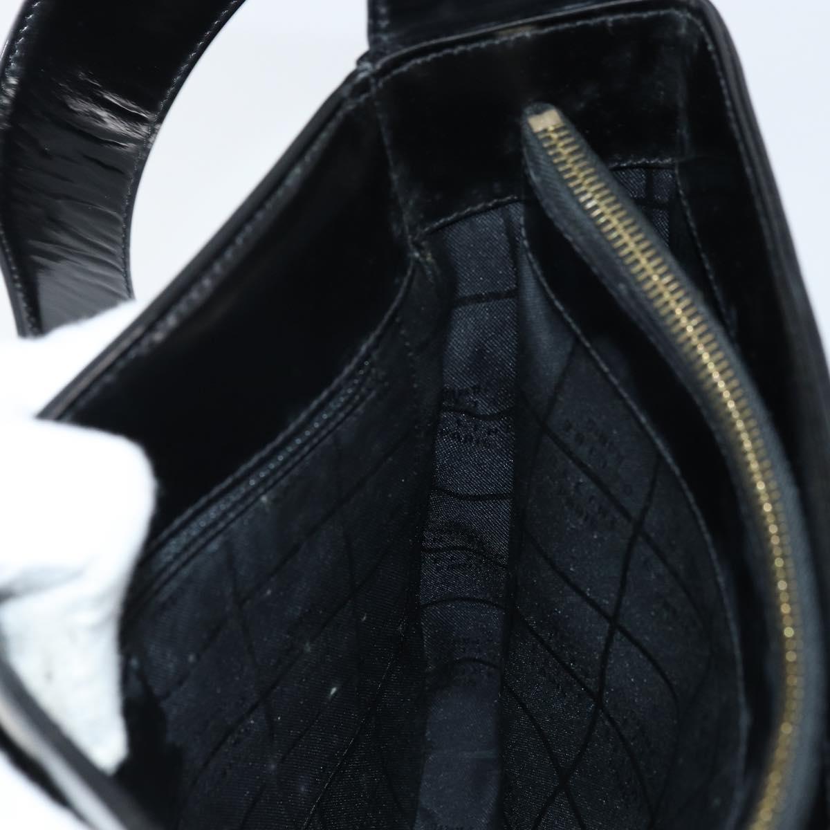 CELINE Shoulder Bag Leather Black Gold Auth LNZ211