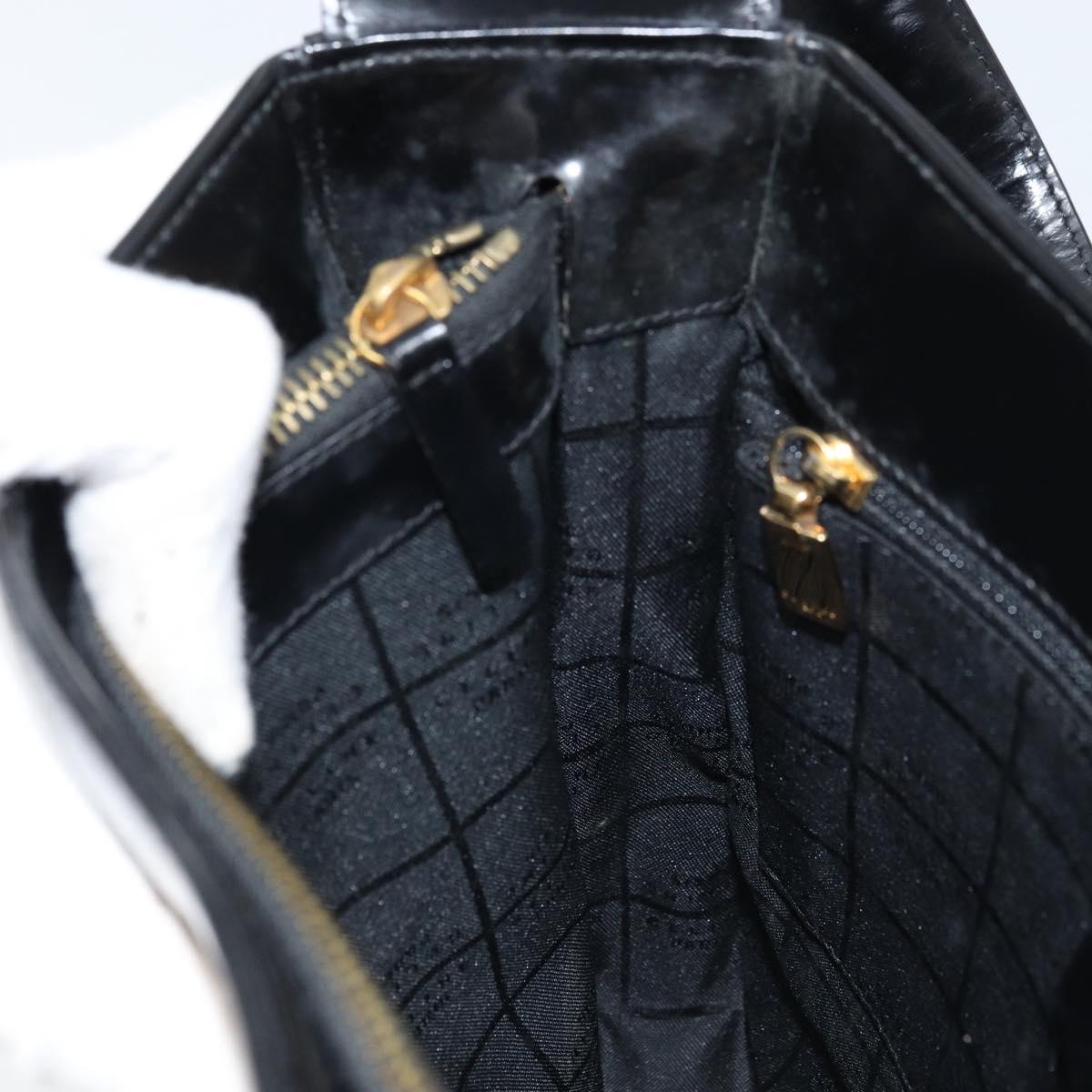 CELINE Shoulder Bag Leather Black Gold Auth LNZ211