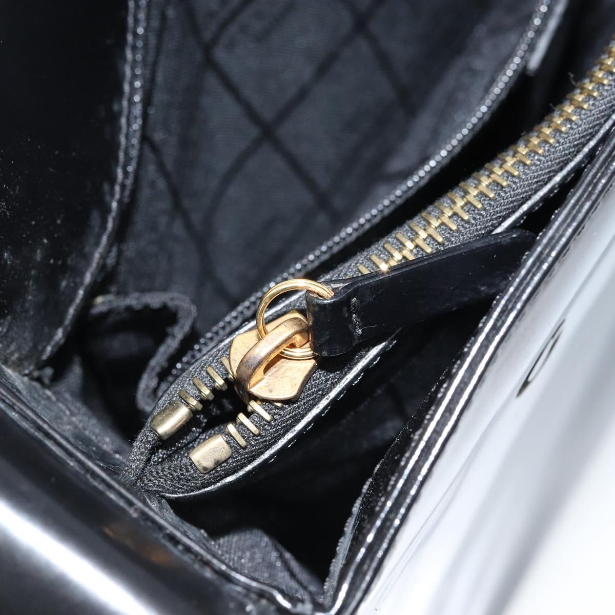 CELINE Shoulder Bag Leather Black Gold Auth LNZ211