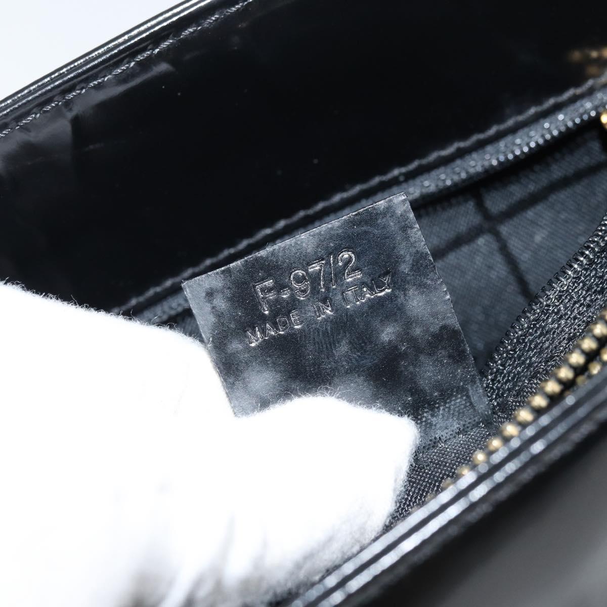 CELINE Shoulder Bag Leather Black Gold Auth LNZ211