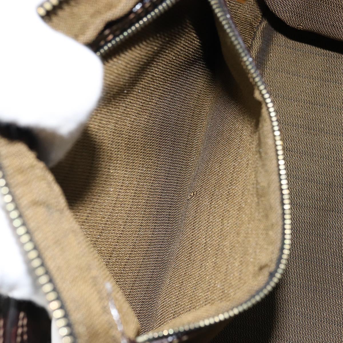 FENDI Zucca Canvas Shoulder Bag Brown Black Auth LNZ213