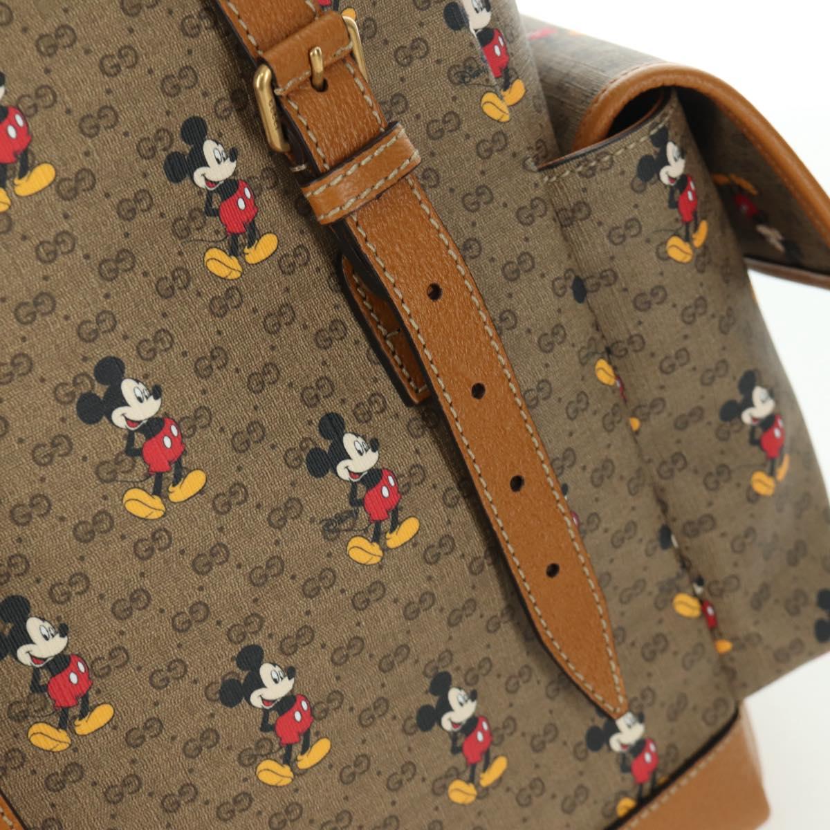 GUCCI Micro GG Supreme GUCCIxDisney Shoulder Bag PVC Beige 603898 Auth LNZ217SM
