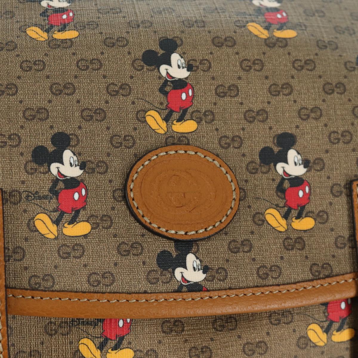 GUCCI Micro GG Supreme GUCCIxDisney Shoulder Bag PVC Beige 603898 Auth LNZ217SM