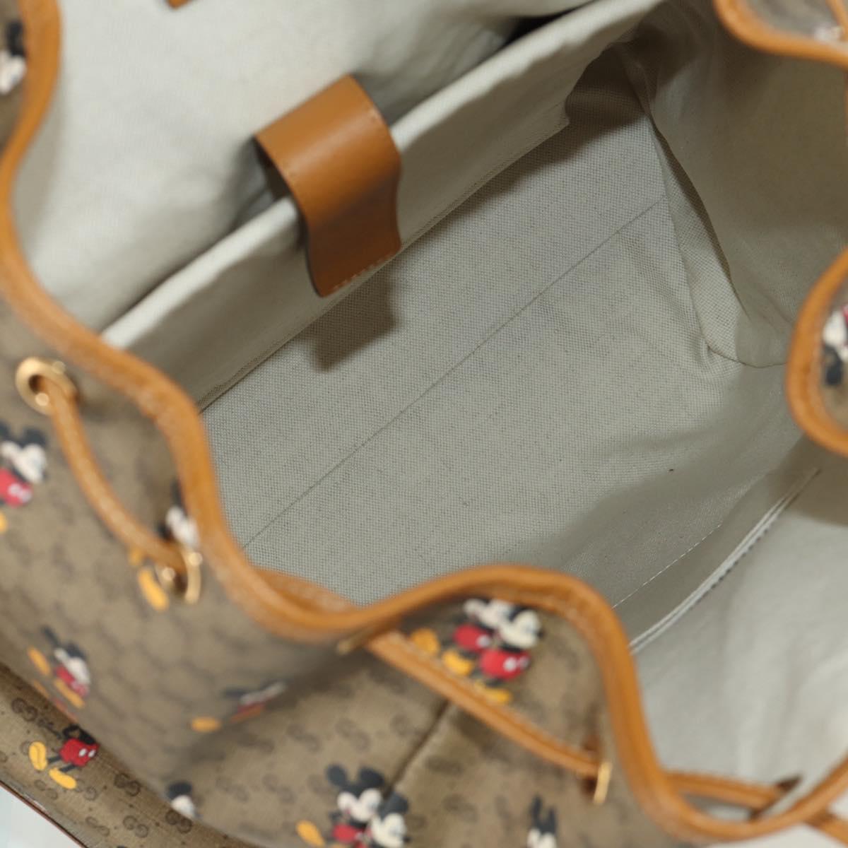 GUCCI Micro GG Supreme GUCCIxDisney Shoulder Bag PVC Beige 603898 Auth LNZ217SM