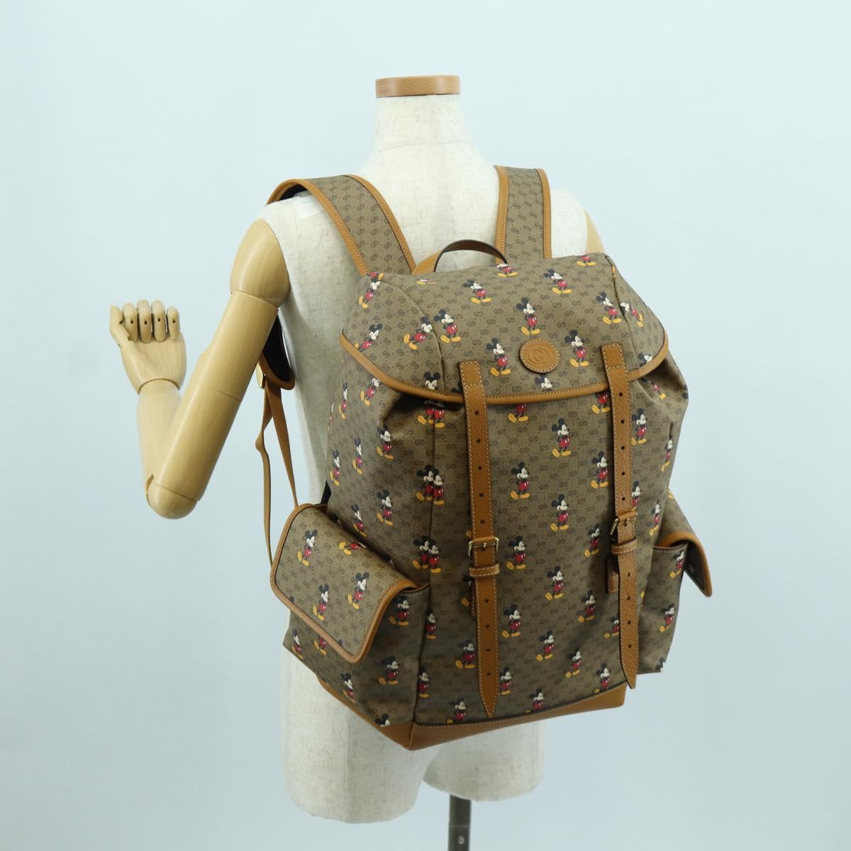 GUCCI Micro GG Supreme GUCCIxDisney Shoulder Bag PVC Beige 603898 Auth LNZ217SM
