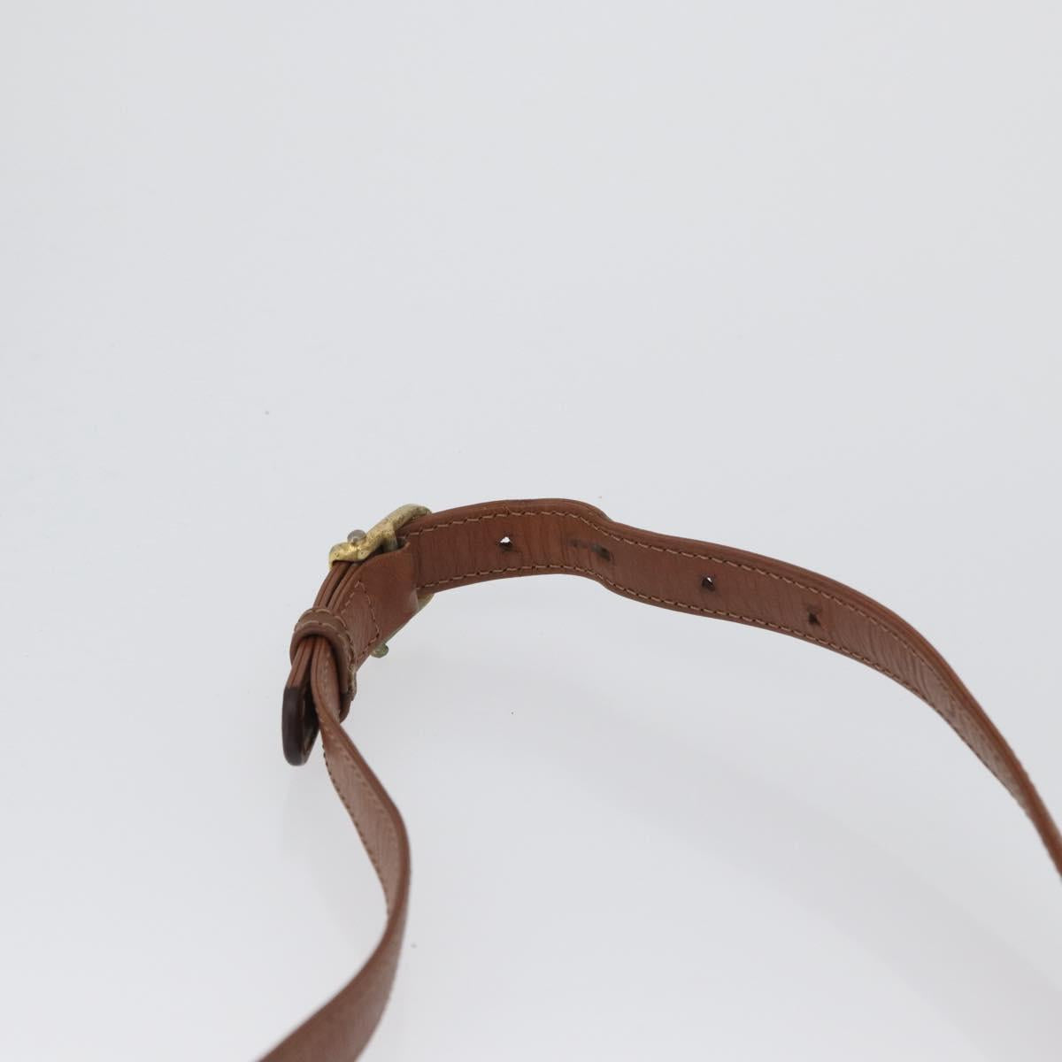 CELINE Macadam Canvas Shoulder Bag PVC Leather Brown Gold Auth LNZ224