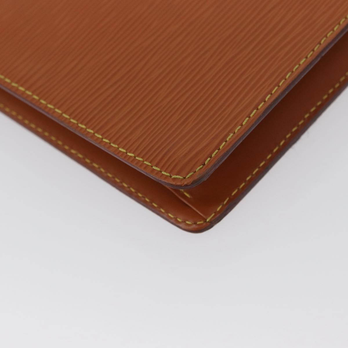 LOUIS VUITTON Epi Pochette Homme Bag Brown Zipangu Gold M52528 LV Auth LNZ226