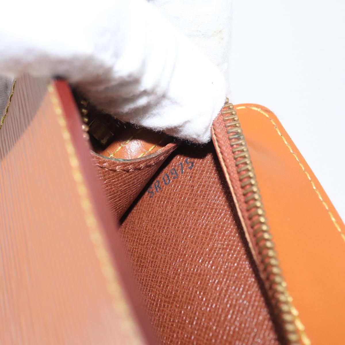LOUIS VUITTON Epi Pochette Homme Bag Brown Zipangu Gold M52528 LV Auth LNZ226