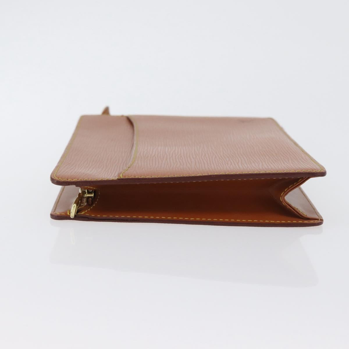LOUIS VUITTON Epi Pochette Homme Bag Brown Zipangu Gold M52528 LV Auth LNZ226