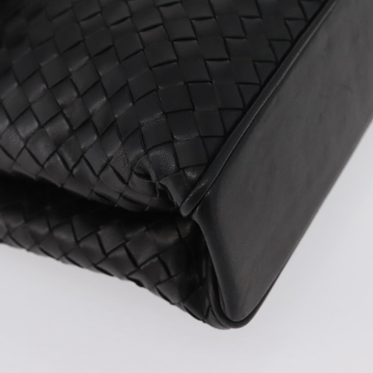 BALLY Hand Bag Leather Black Gold Auth LNZ227A