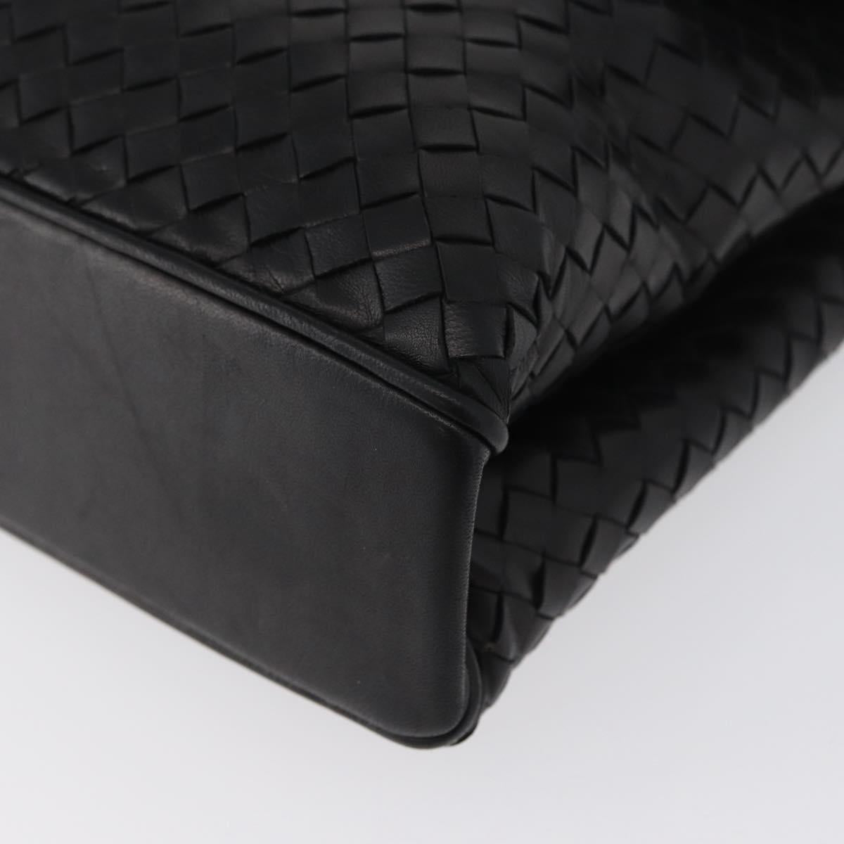 BALLY Hand Bag Leather Black Gold Auth LNZ227A