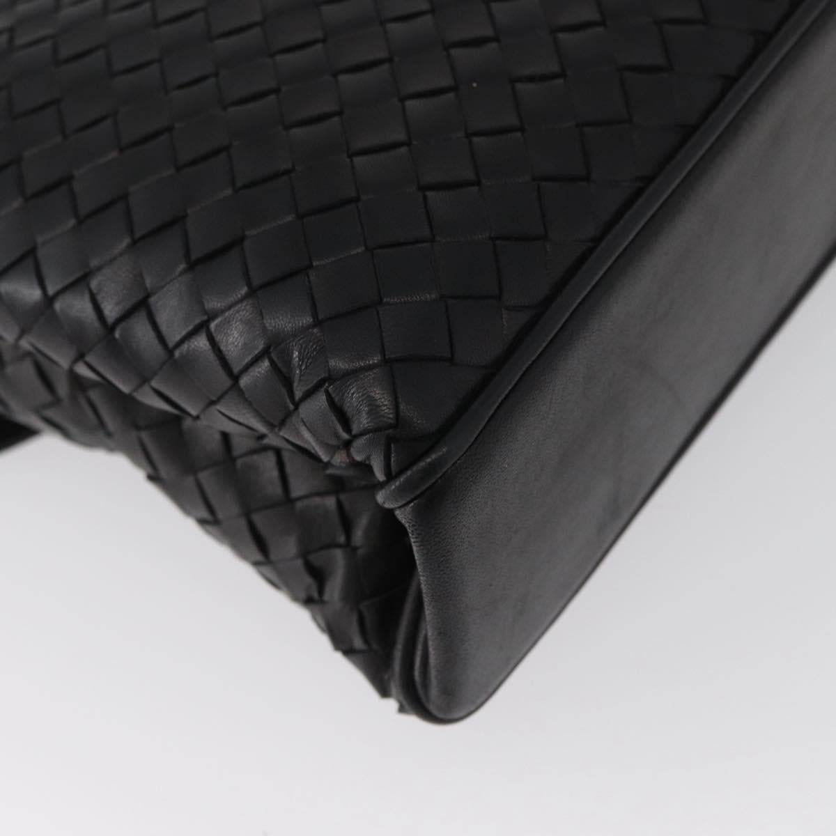 BALLY Hand Bag Leather Black Gold Auth LNZ227A