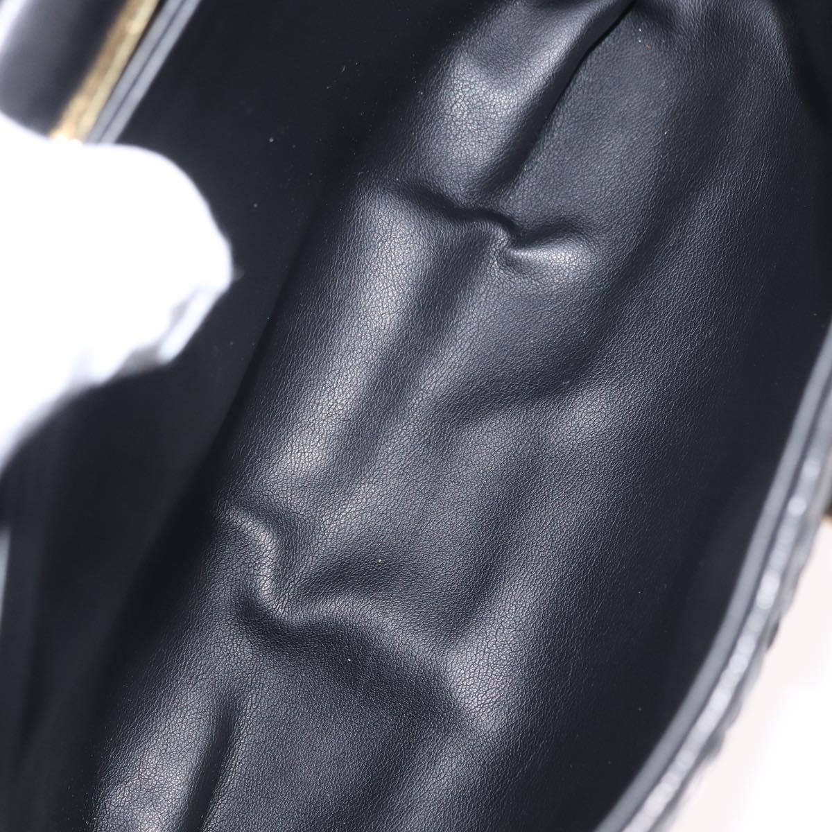 BALLY Hand Bag Leather Black Gold Auth LNZ227A