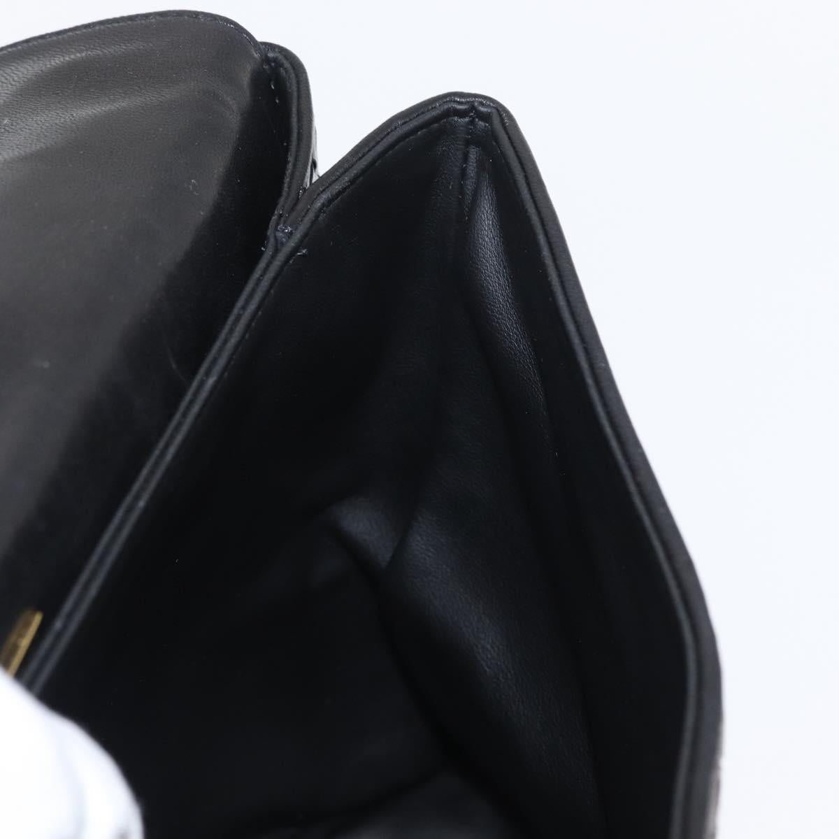 BALLY Hand Bag Leather Black Gold Auth LNZ227A