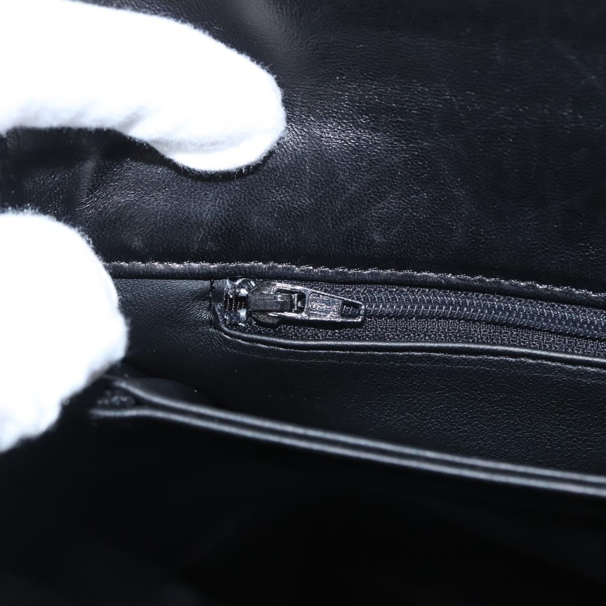 BALLY Hand Bag Leather Black Gold Auth LNZ227A