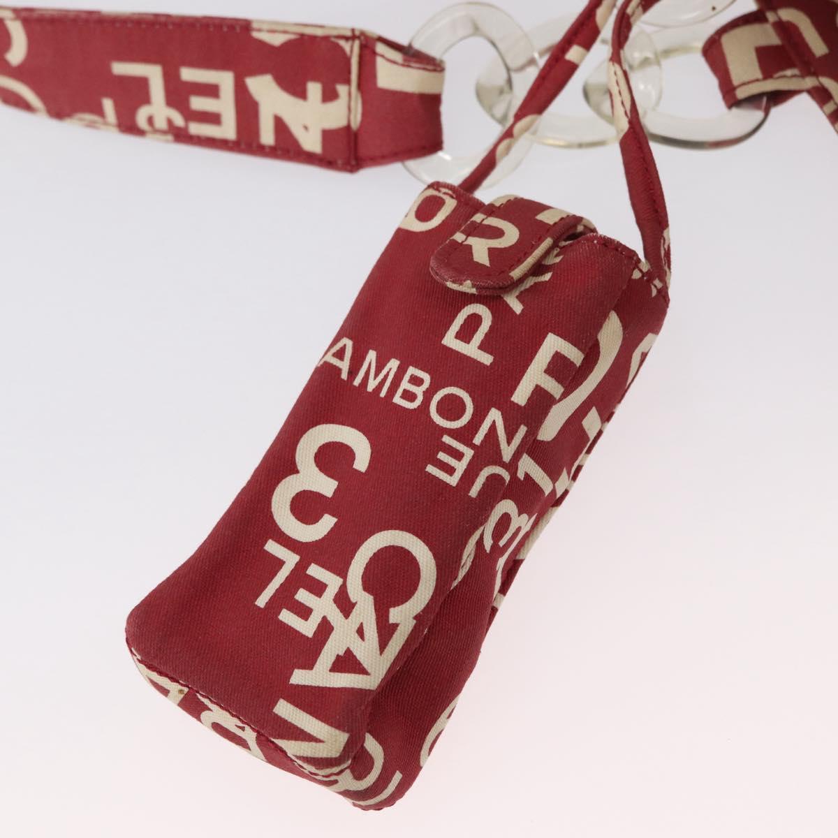 CHANEL By Sea Line Tote Bag Canvas Red CC Auth LNZ238A