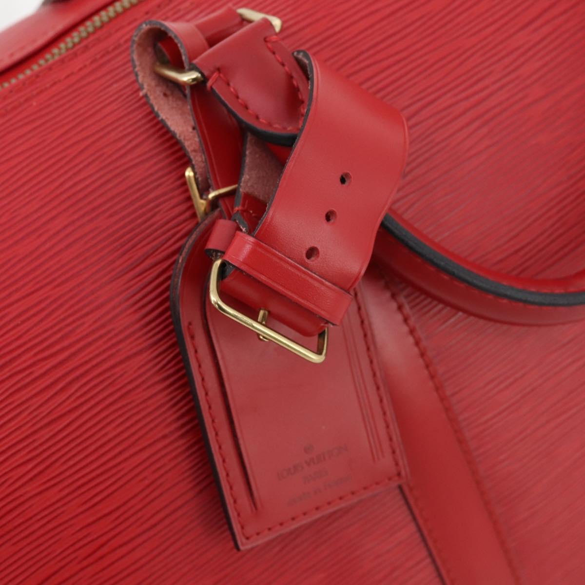 LOUIS VUITTON Epi Keepall 55 Boston Bag Red M42957 LV Auth LNZ240