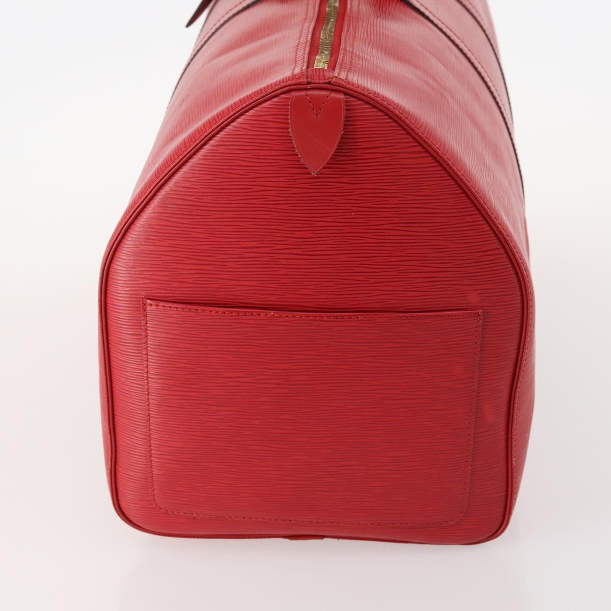 LOUIS VUITTON Epi Keepall 55 Boston Bag Red M42957 LV Auth LNZ240