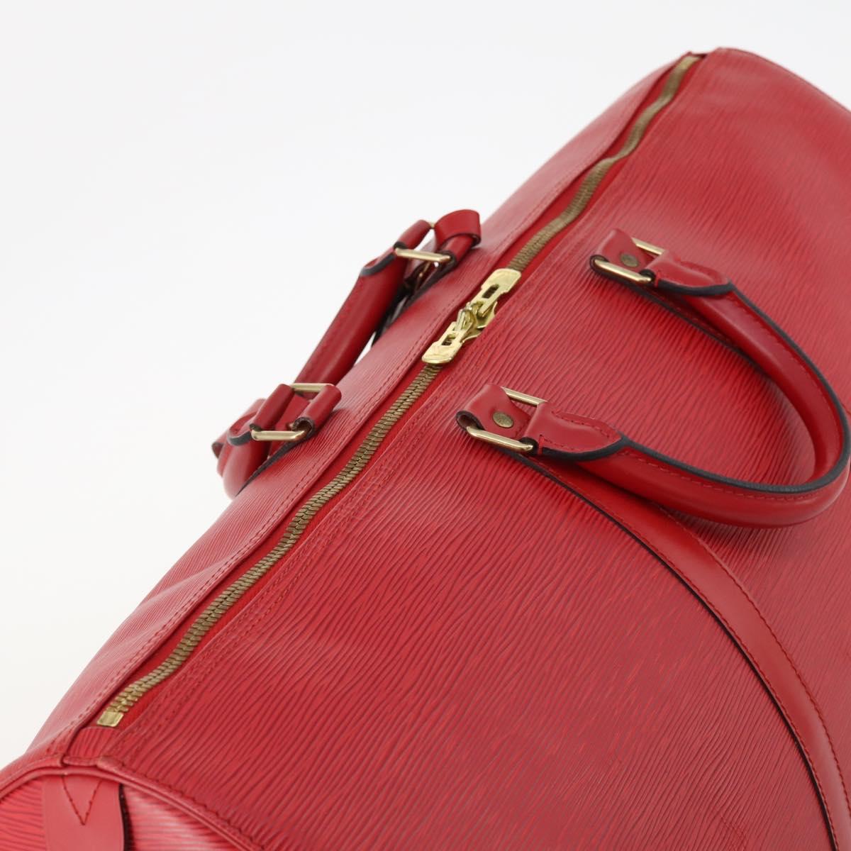 LOUIS VUITTON Epi Keepall 55 Boston Bag Red M42957 LV Auth LNZ240